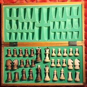 Handcrafted, Classic, Self Stored, Wooden Chess Set